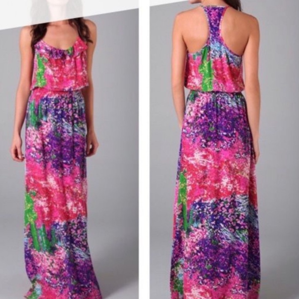 PARKER Maxi Sundress long skirt flowing flirty Anthropologie ruffled vacay sz S - Picture 13 of 17